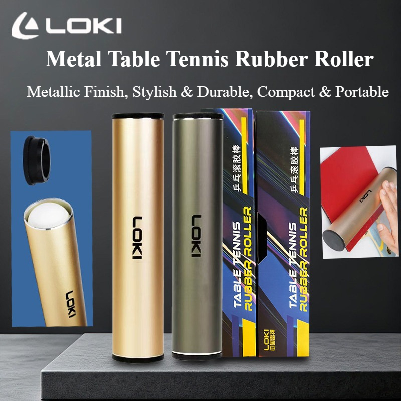 Table Tennis Olympics - LOKI メタル卓球ラバーローラーボールコンテナプロフェッショナルピンポンラバーローリングスティックラケットラバーアクセサリー