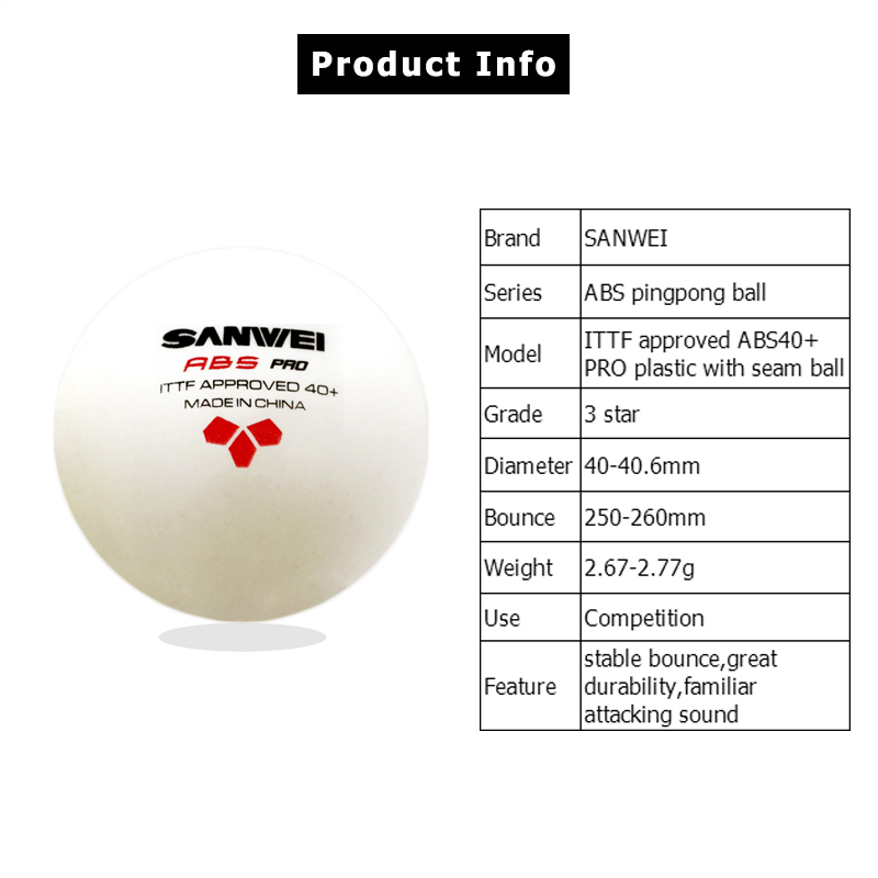 Sanwei abs pro-競技トレーニング用の40つの卓 - Table Tennis Olympics のレビューと価格